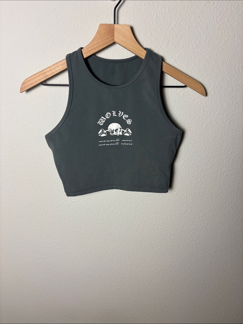 Darc Sport SHE Memento Mori Energy Racerback Tank Green Gray